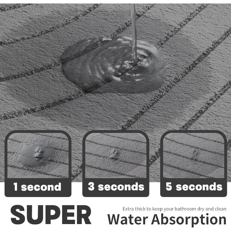 Hignconcerned Bath Rug Set 5 Pieces Memory Foam Non Slip