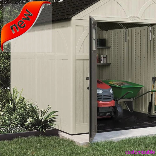 XMSJ Tremont Resin Shed Backyard Storage Unit With Doors