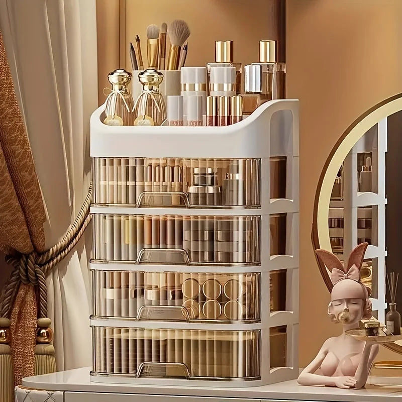 wnnideo Transparent Cosmetic Storage Box Drawer Organizer