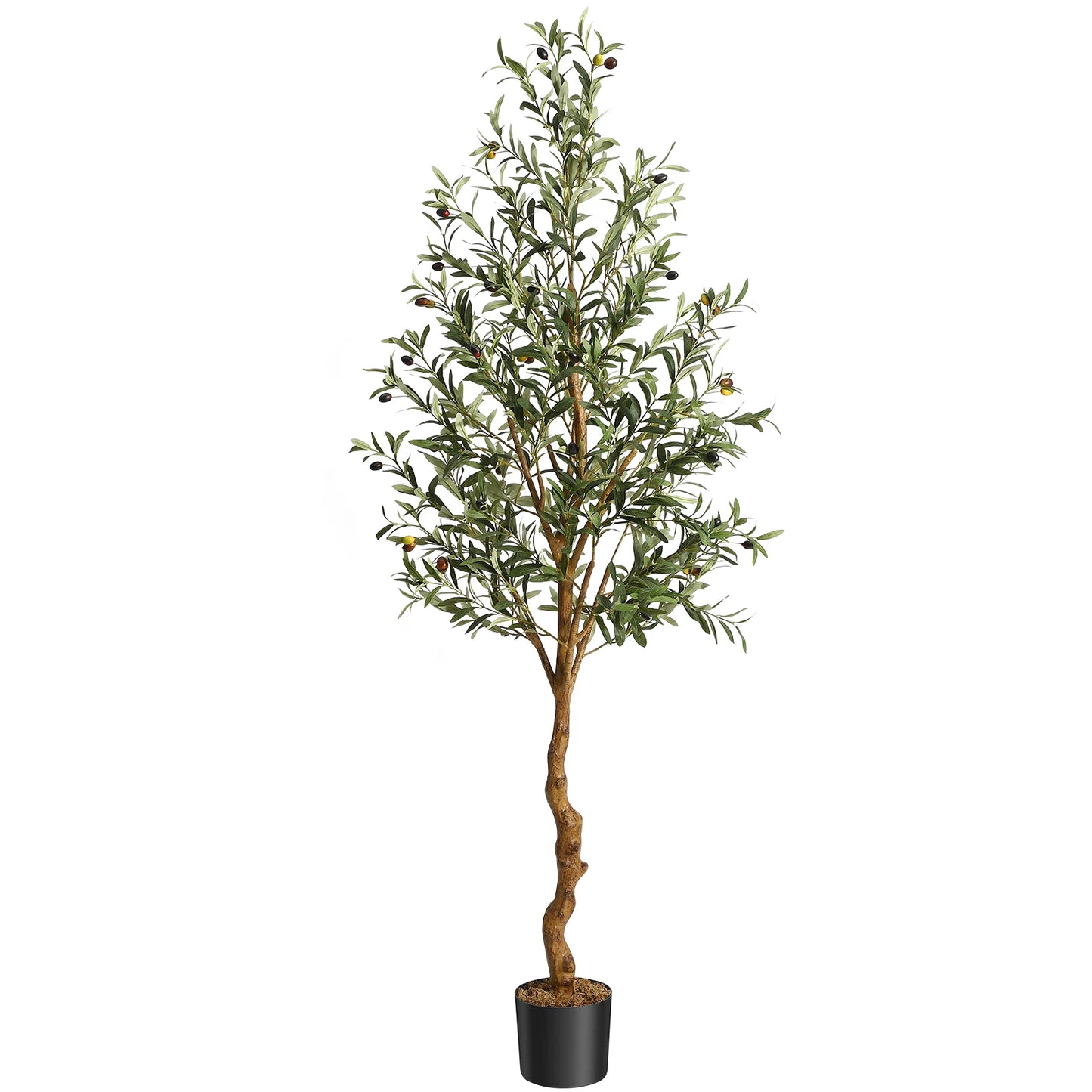 1Pc/2Pcs Artificial Olive Tree 4ft / 5ft / 6ft, Large Artificial Plants Fake Plastic Plants in Pot for Home Bedroom Decor