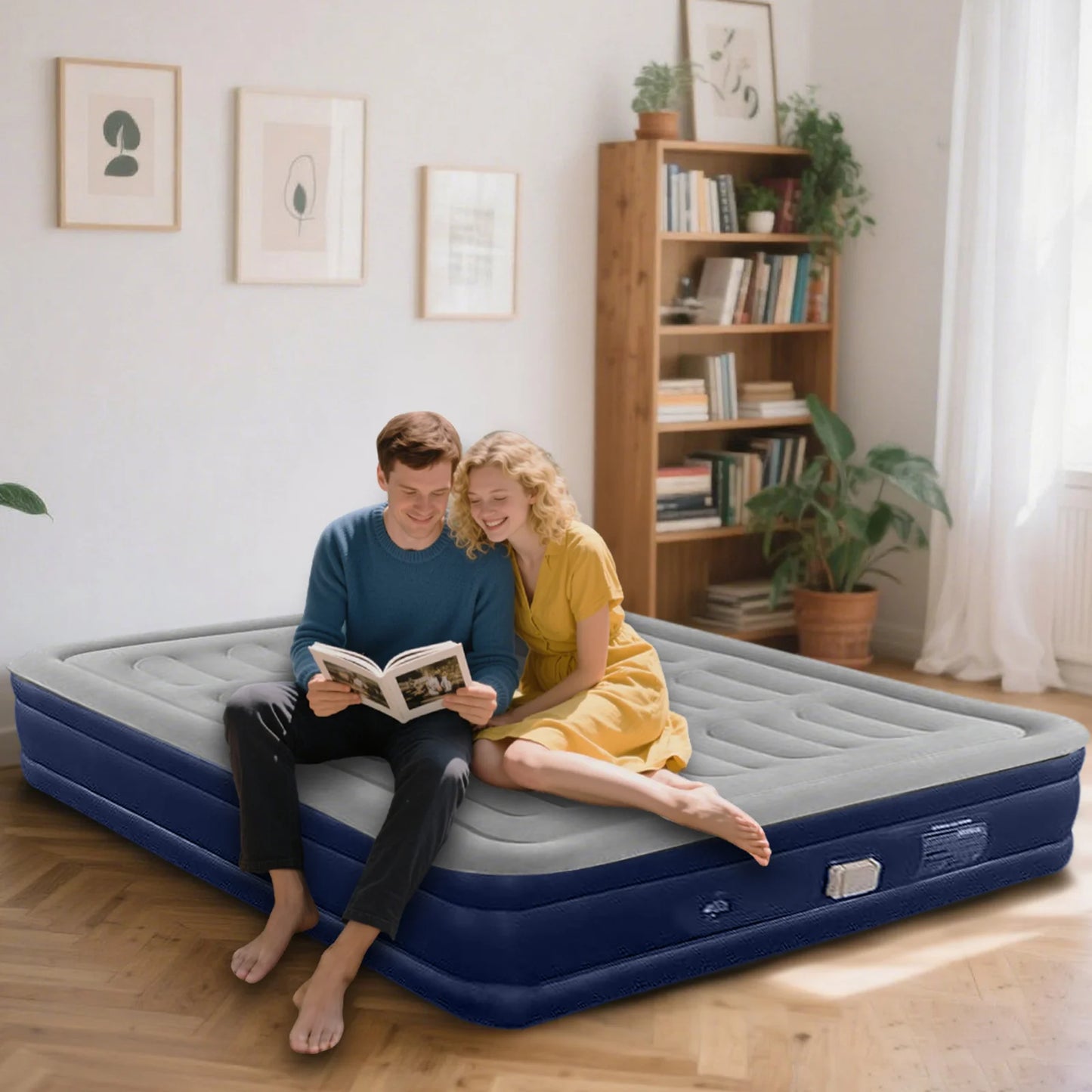 General Inflatable Mattress With Built-In Pump For Outdoor Camping