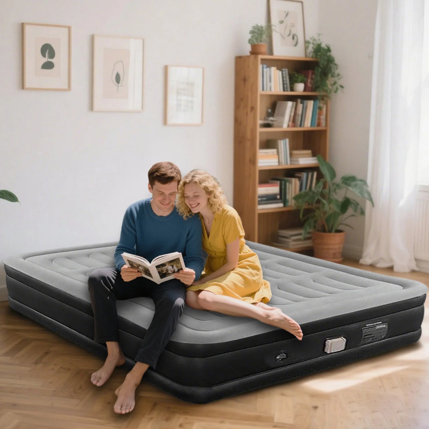 General Inflatable Mattress With Built-In Pump For Outdoor Camping