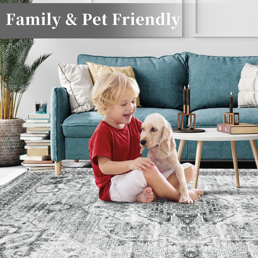 HobbyLane Washable Hallway Runner Geometric Rug Anti Slip