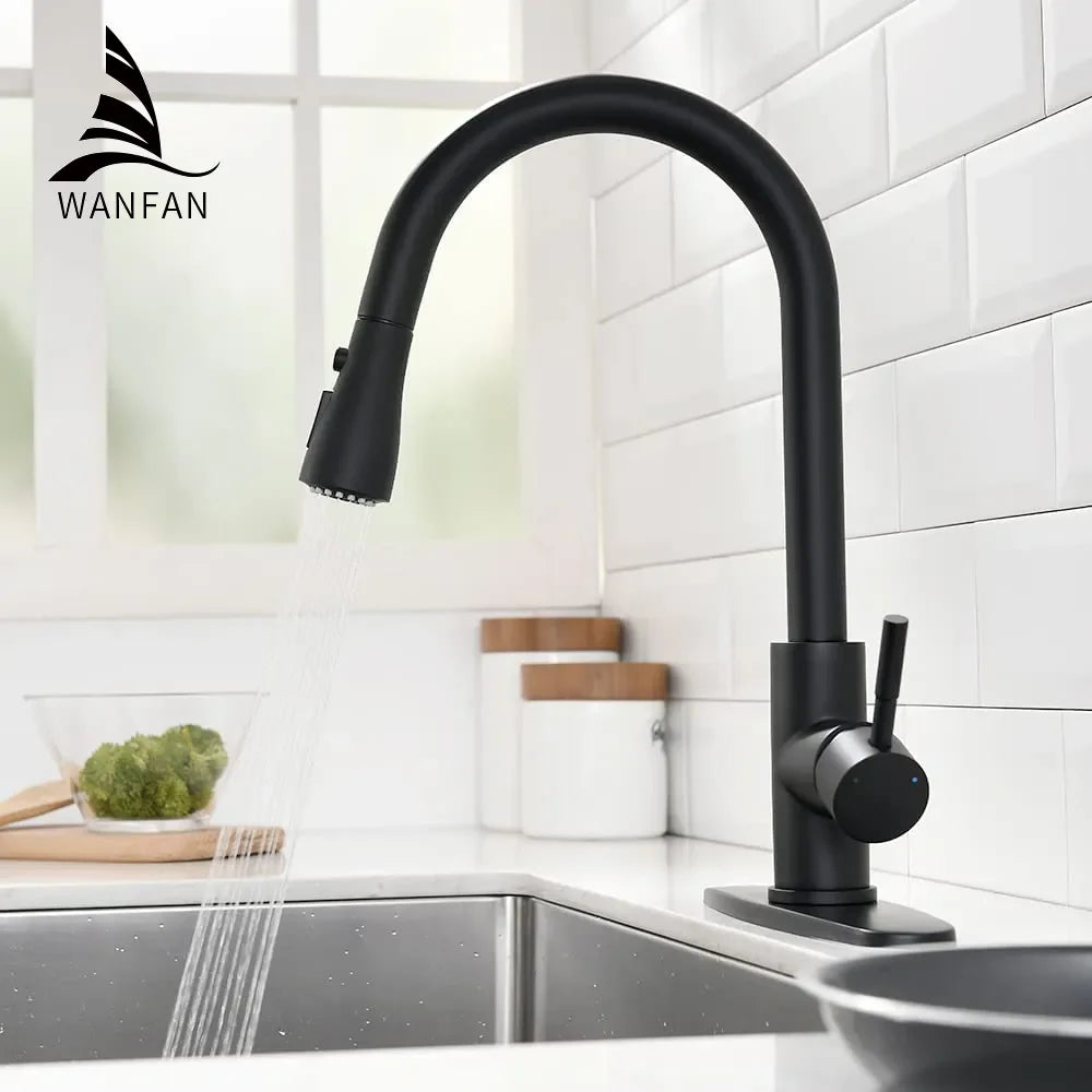 WANFAN Kitchen Pull Out Faucet Handle Swivel Tap 408906