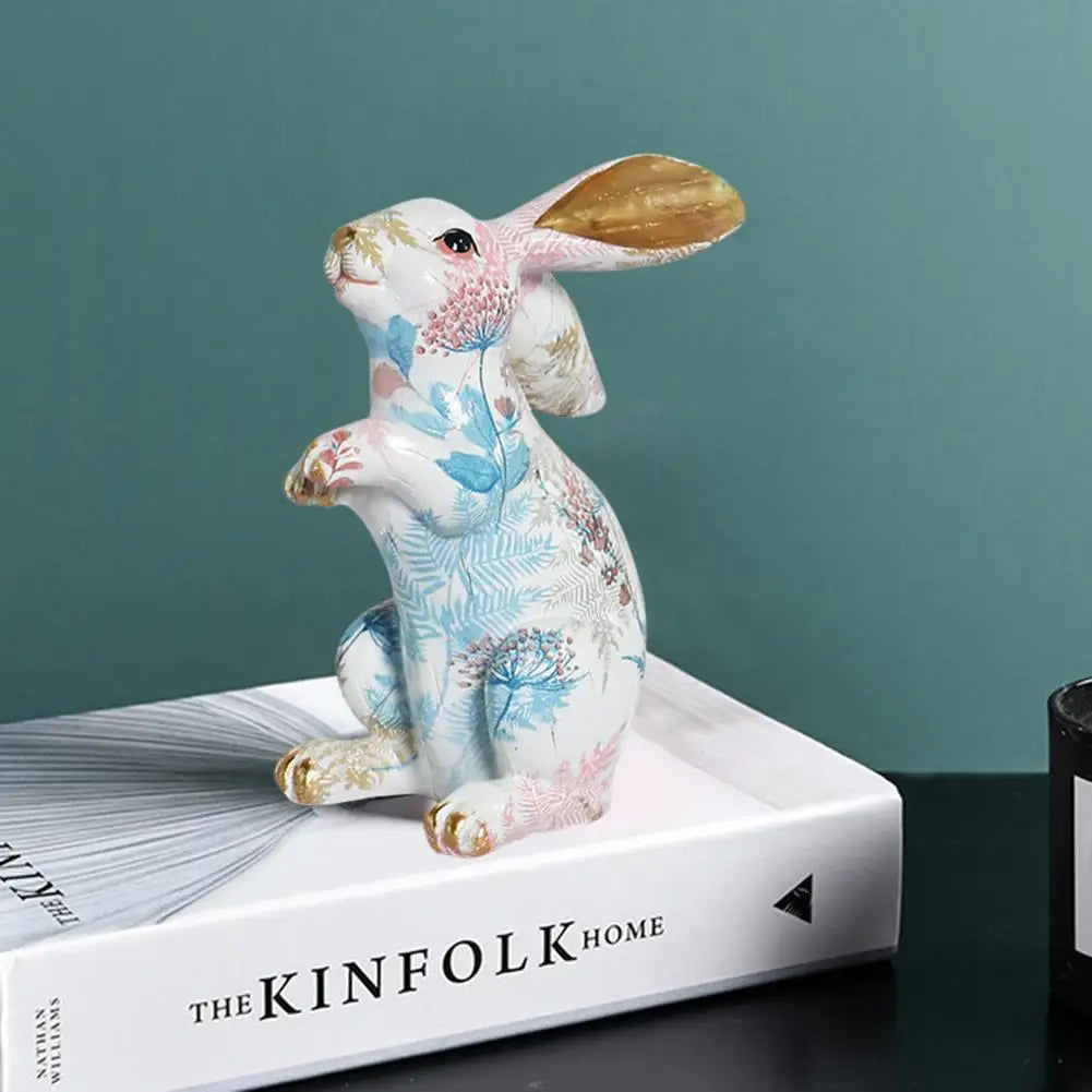 Shunmaii Rabbit Statue Resin Easter Bunny Ornament For Desk
