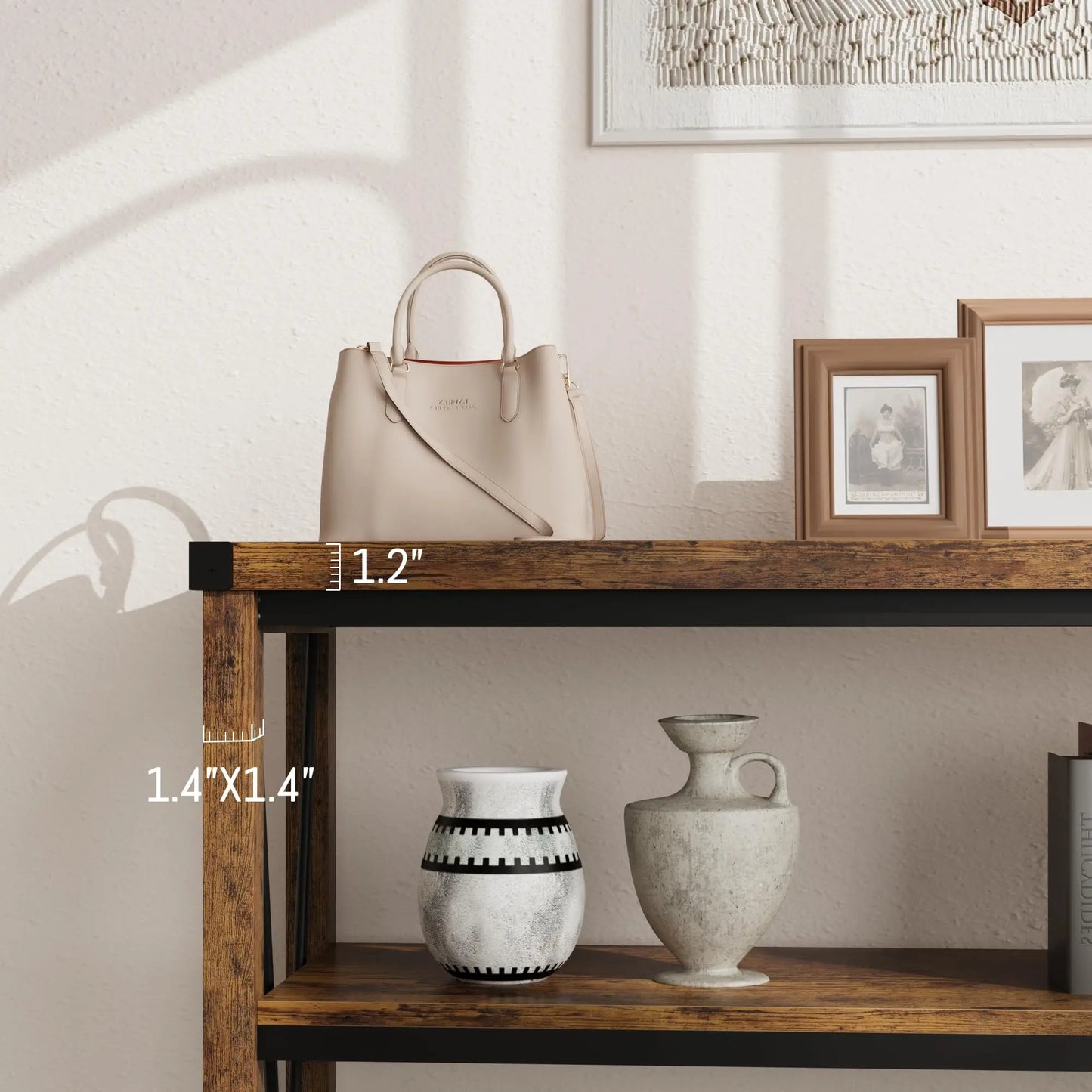 HiMISSH Farmhouse Entryway Console Table With Storage