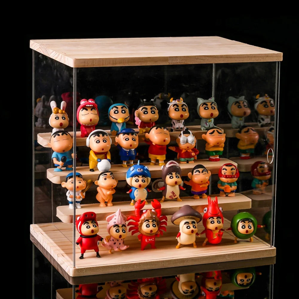 Acrylic Display Countertop Box 4 Stairs Free-standing Storage Rack Clear Doll Blind Box Storage Organizer Holder Children Shelf