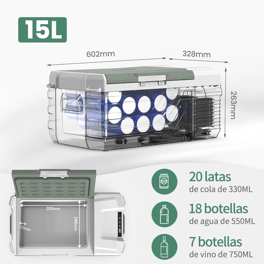 Alpicool NL15 Portable Car Refrigerator 12V DC Mini Fridge