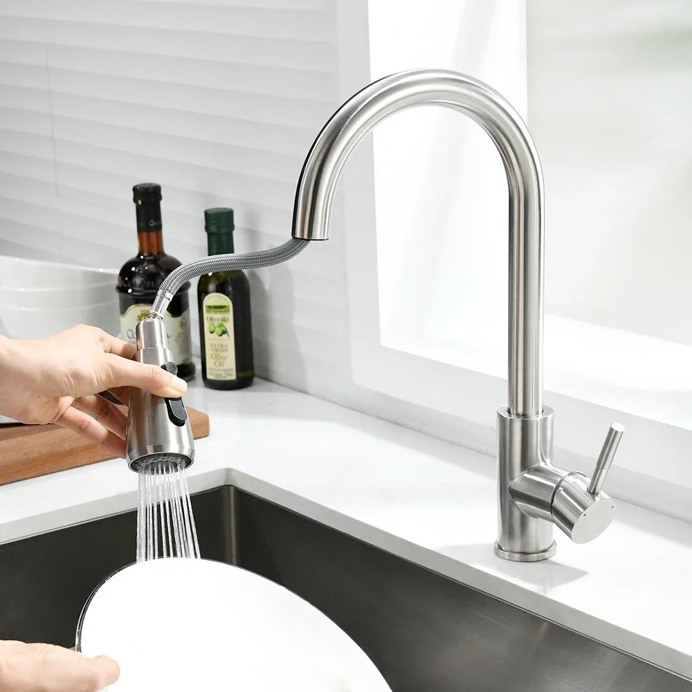 WANFAN Kitchen Pull Out Faucet Handle Swivel Tap 408906