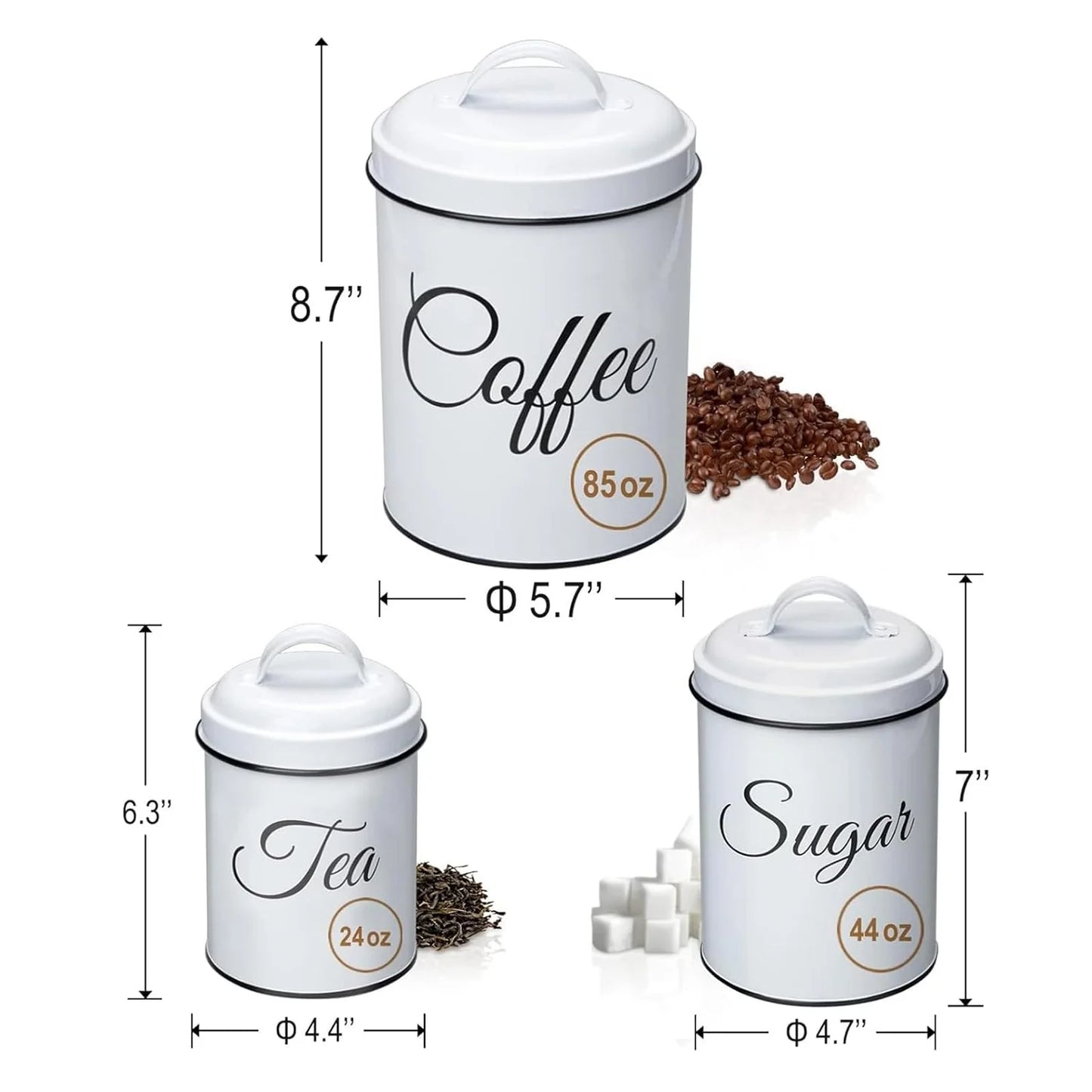 Condiments Kitchen Canister Set With Lids For Countertop