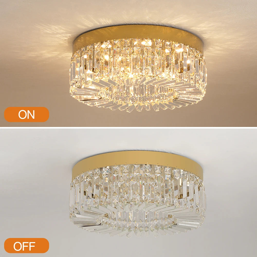 Crystal Ceiling Lamp Living Room Gold Luxury Modern Chandeliers Decoration Led Ceiling Lights Lighting Fixture Diameter 40 50cm