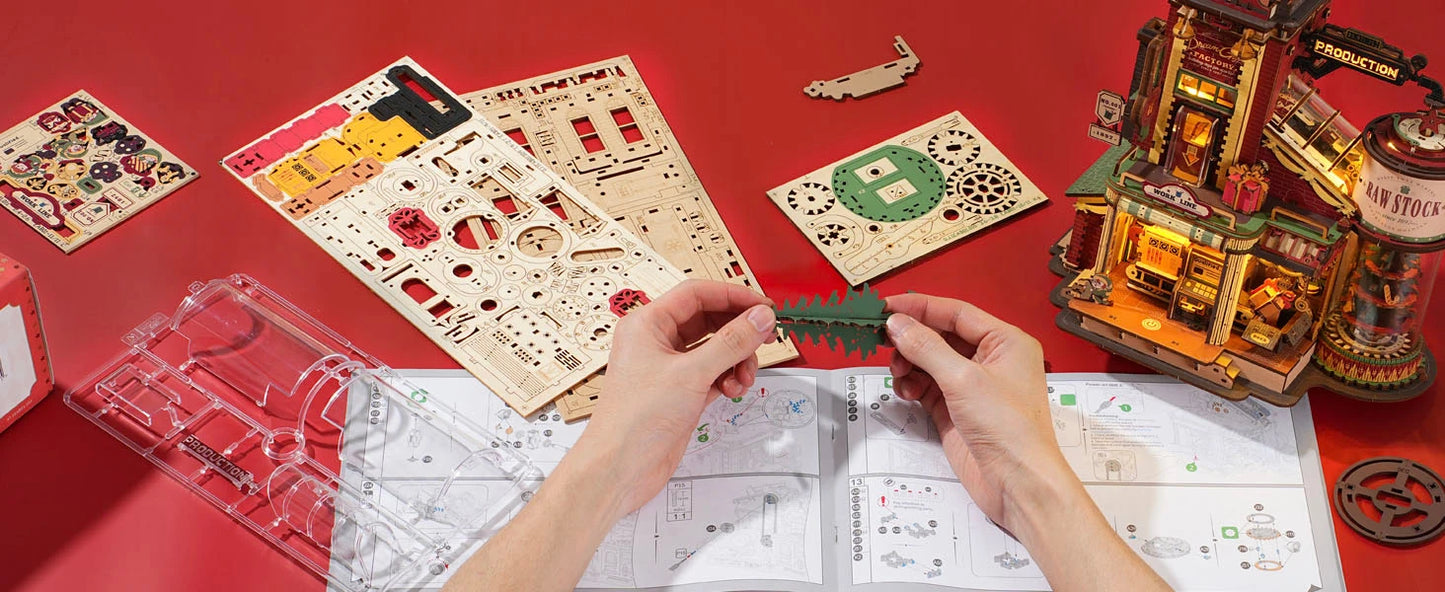 Robotime Rokr Dream Gift Factory Wooden Music Box 3D Puzzle