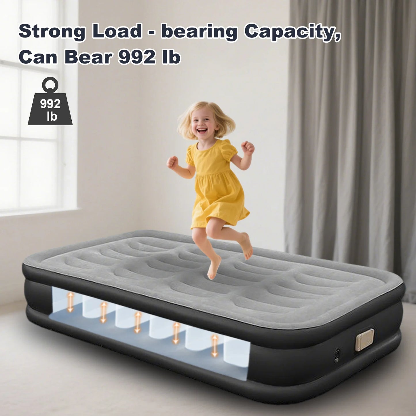 General Inflatable Mattress With Built-In Pump For Outdoor Camping