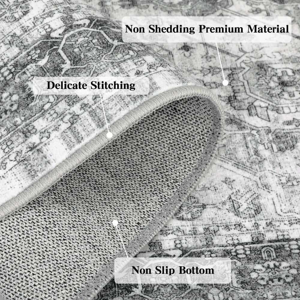 HobbyLane Washable Hallway Runner Geometric Rug Anti Slip