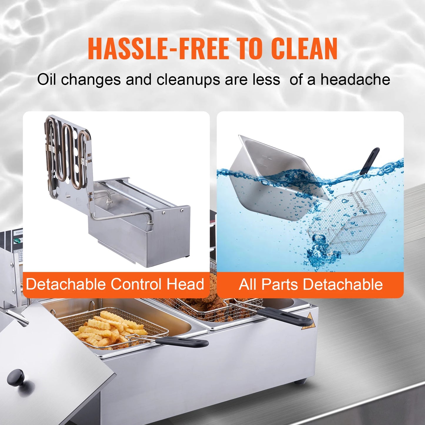 SucceBuy Electric Deep Fryer With Dual Removable Tanks