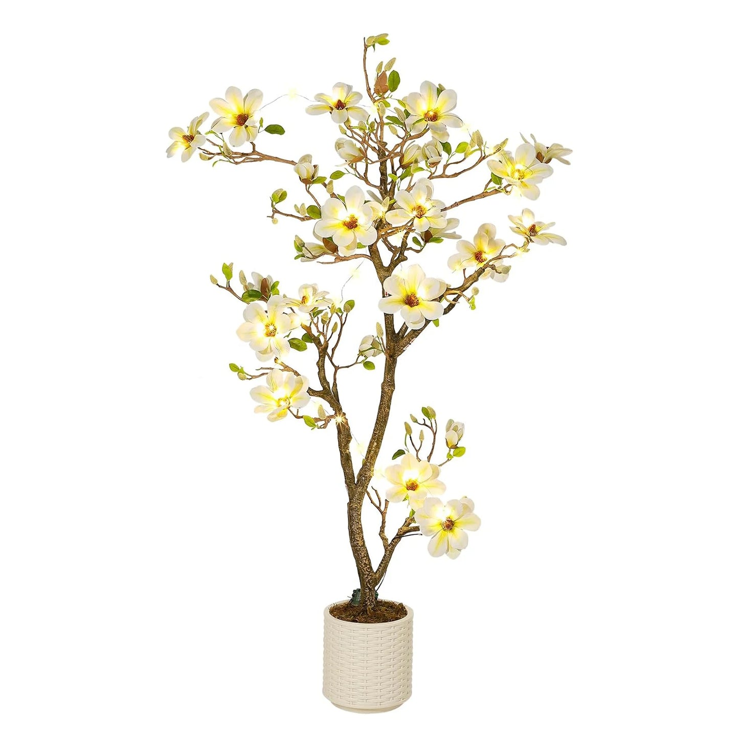 Artificial Magnolia Plant With LED Light Outdoor Patio Decor