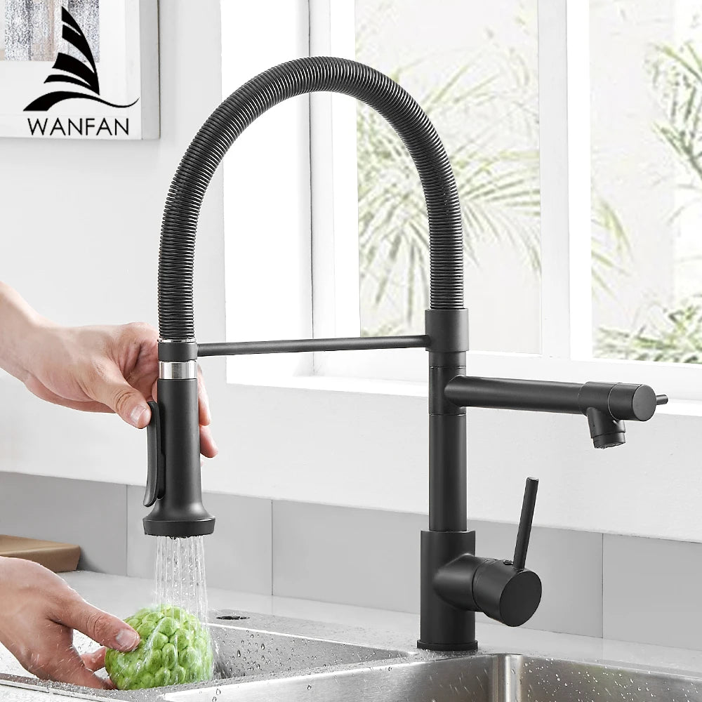 WANFAN Kitchen Faucet Stainless Steel Pull Down Sprayer