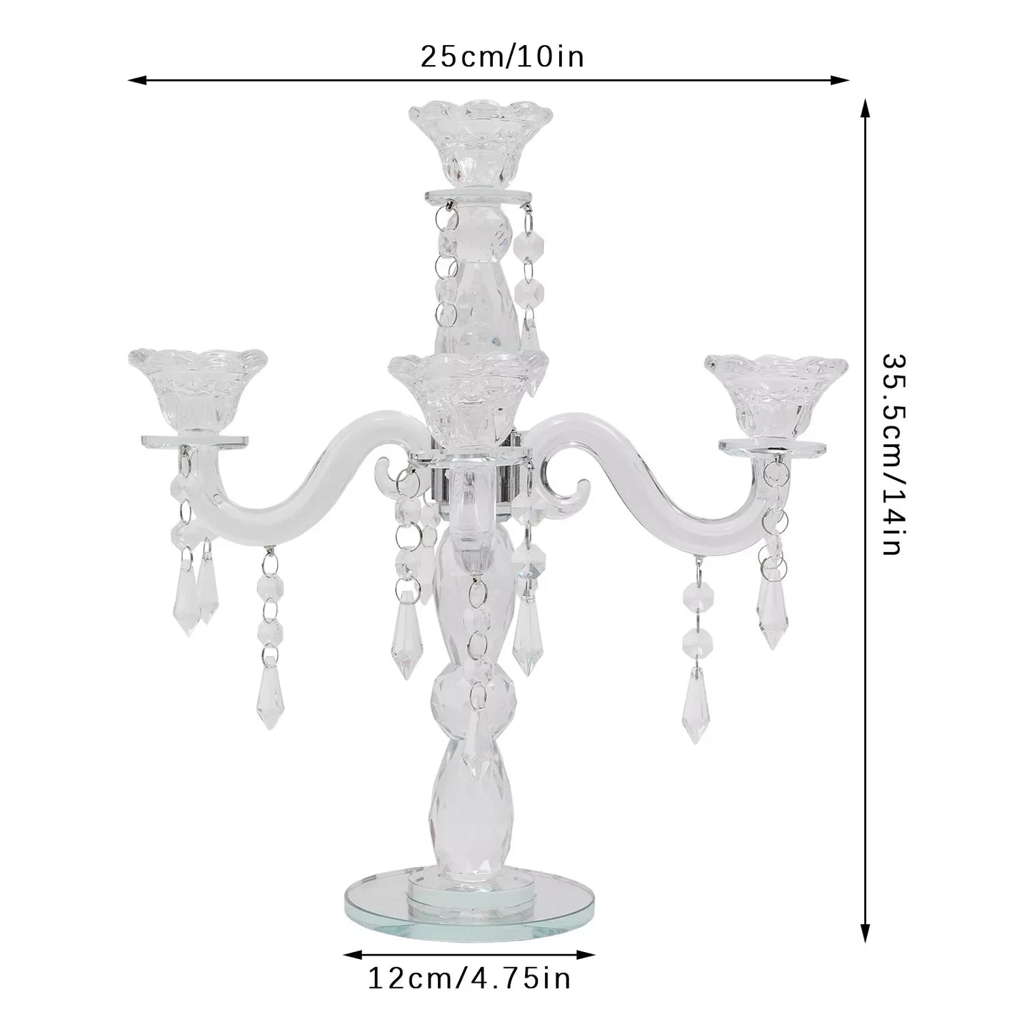 Bymaocar 5 Arm Crystal Candle Centerpiece Candelabra