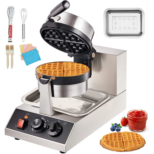 VEVOR Electric Waffle Maker Stainless Steel Nonstick