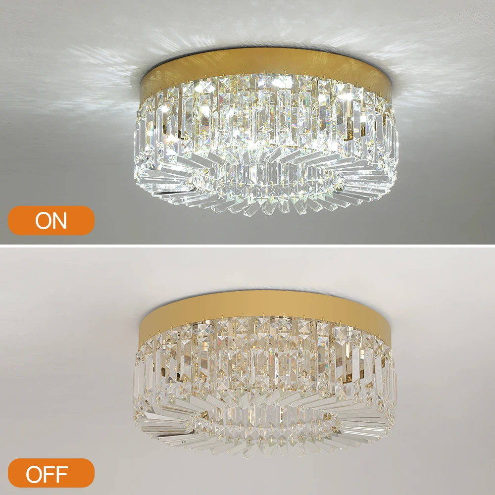 Crystal Ceiling Lamp Living Room Gold Luxury Modern Chandeliers Decoration Led Ceiling Lights Lighting Fixture Diameter 40 50cm