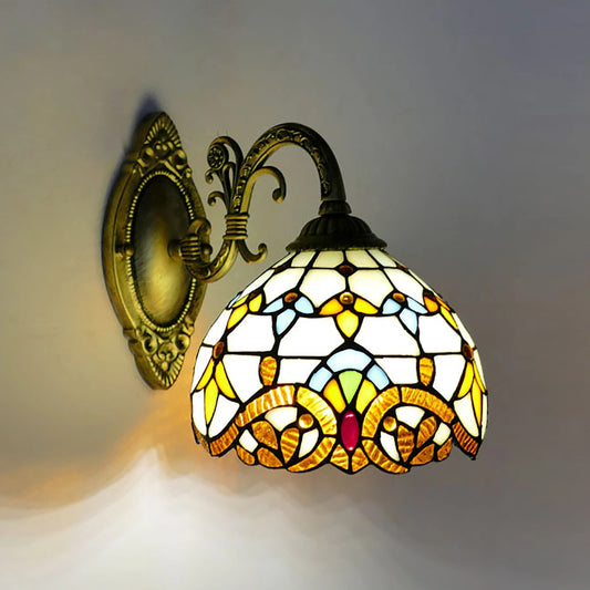 Tiffany Wall Lamp Wall Light Indoor Vintage Wall Lamp Vintage Lamp Retro Handmade Dome Lamp for Living Room Staircase Bedroom