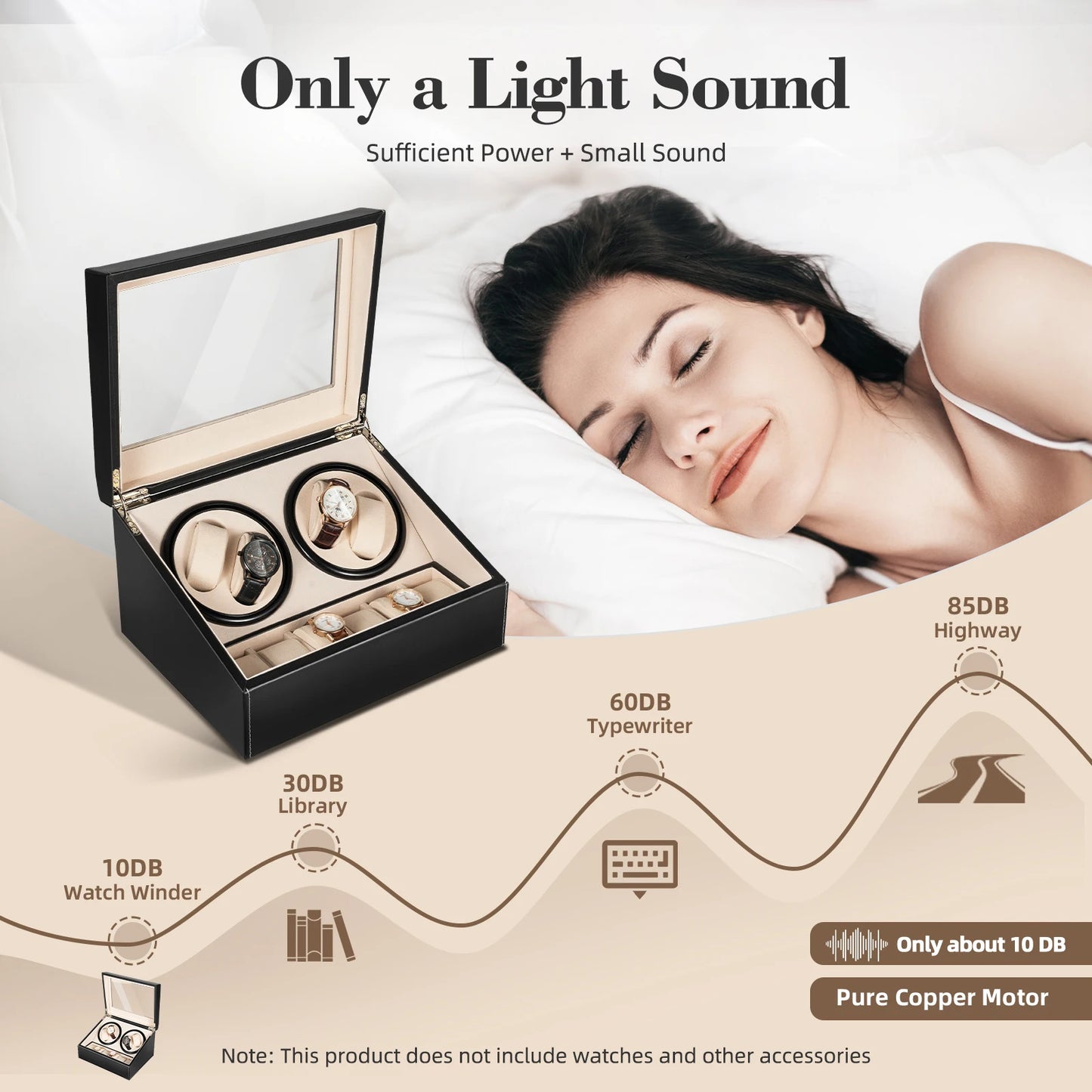 Hign-concerned 4 Plus 6 Watch Winder Case PU Leather Automatic Box