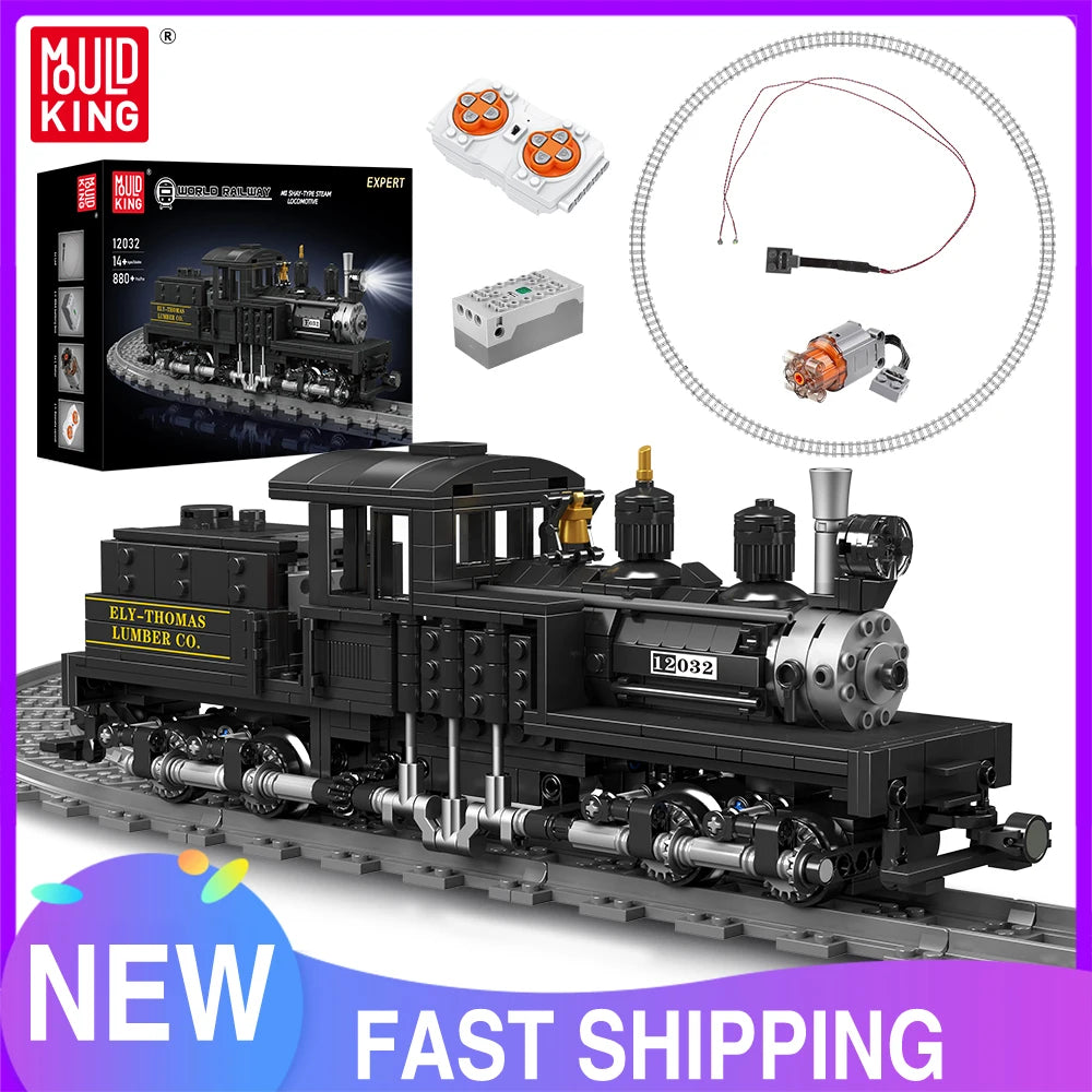 Mould King 12032 RC Shay Type Steam Locomotive Building Block