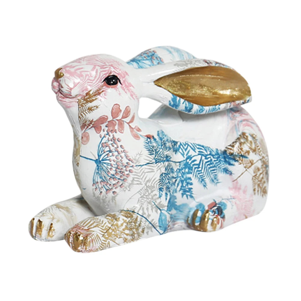 Shunmaii Rabbit Statue Resin Easter Bunny Ornament For Desk