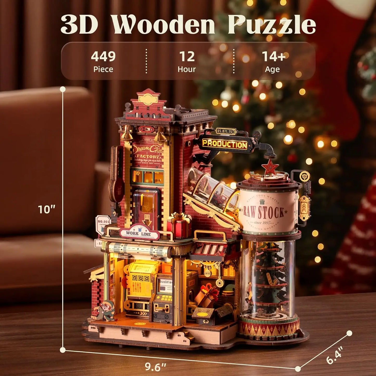 Robotime Rokr Dream Gift Factory Wooden Music Box 3D Puzzle