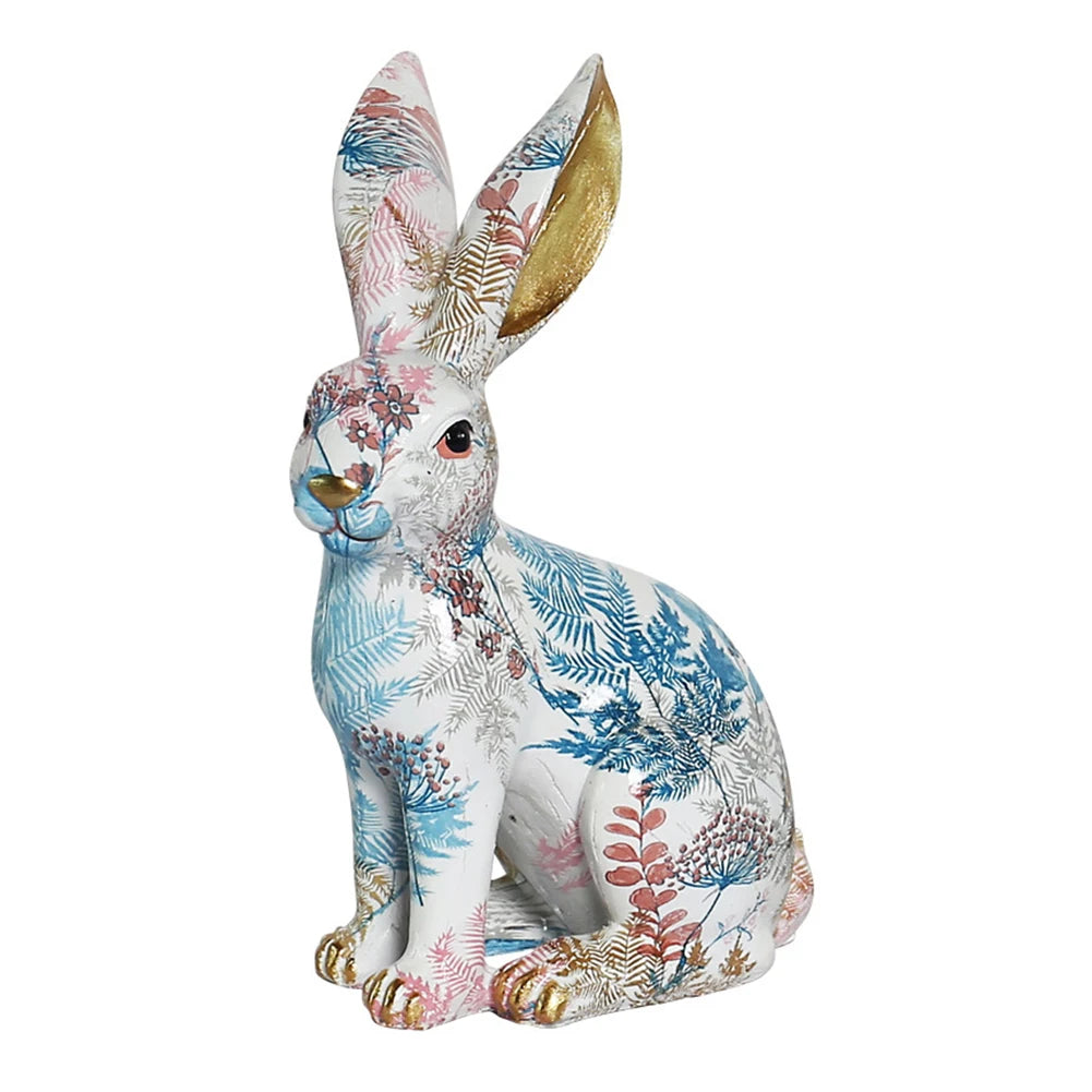Shunmaii Rabbit Statue Resin Easter Bunny Ornament For Desk