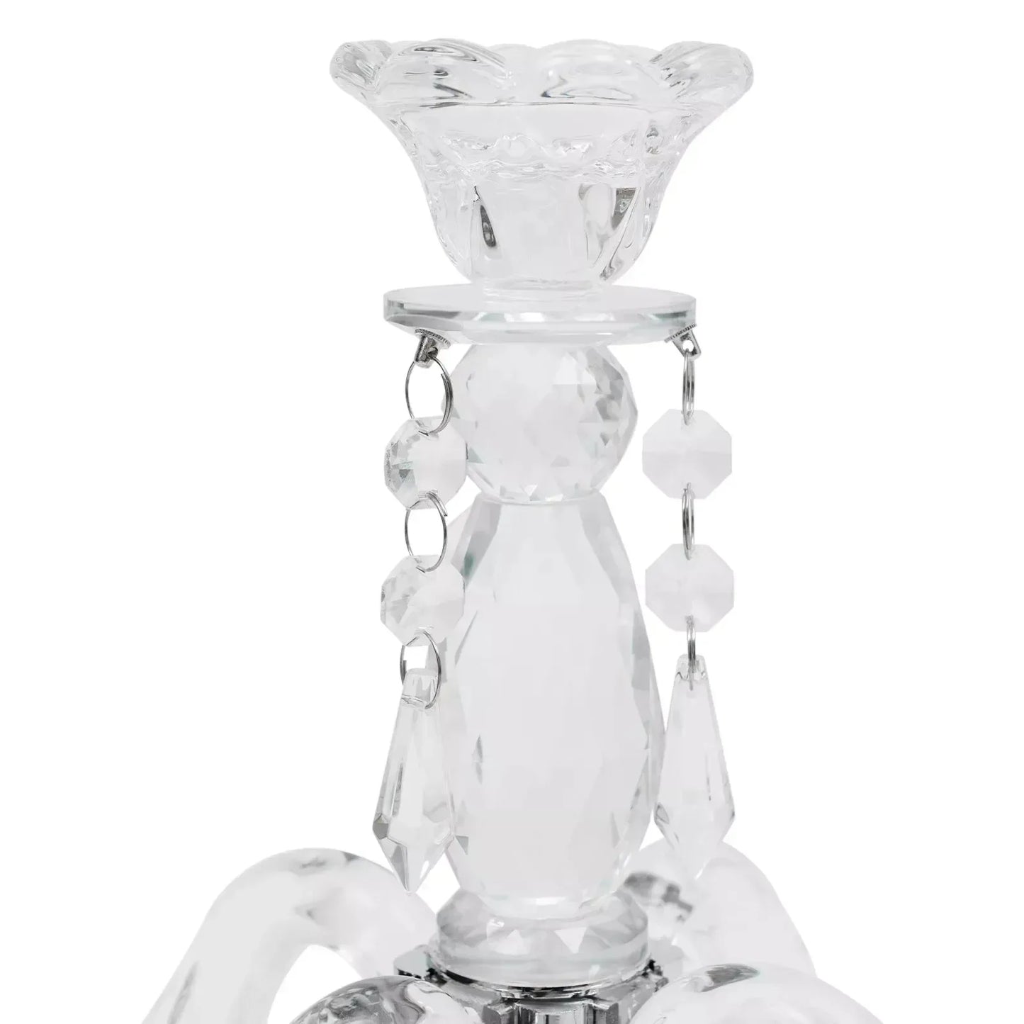 Bymaocar 5 Arm Crystal Candle Centerpiece Candelabra