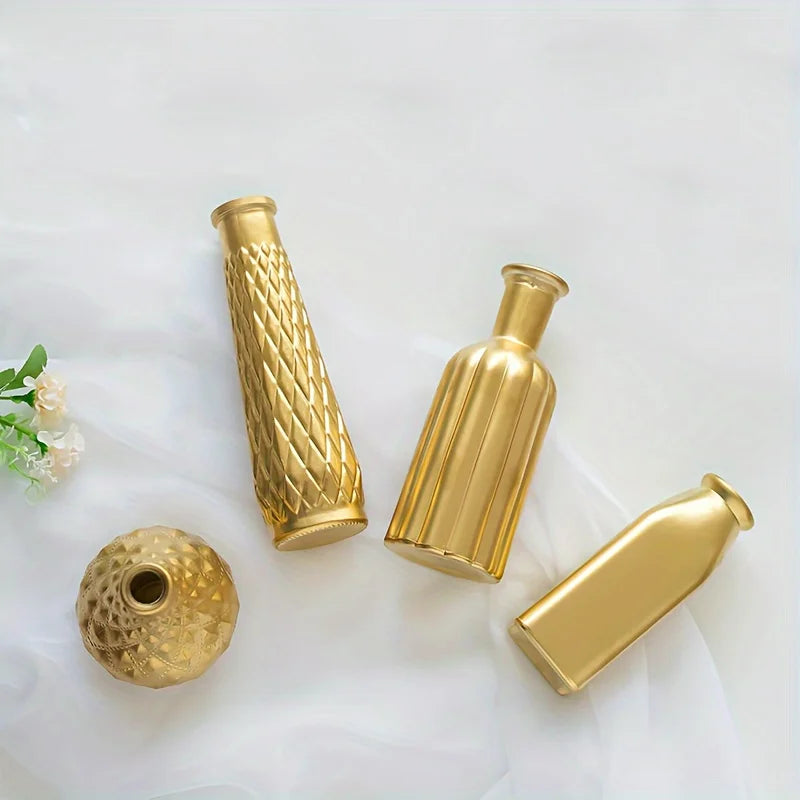 Function Cylindrical Glass Vase With Gilded Finish Art Deco