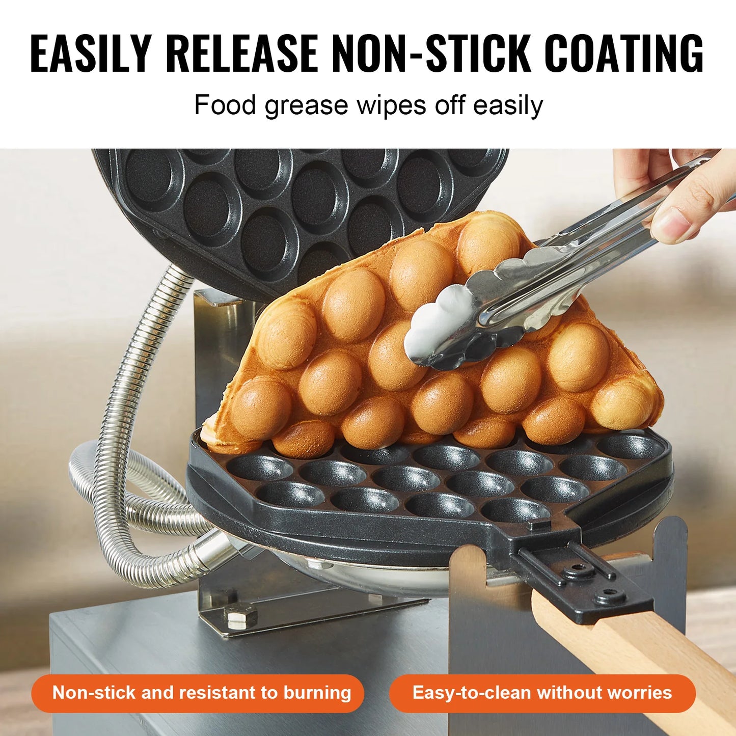 VEVOR SucceBuy Egg Bubble Waffle Maker Rotatable Dual Pan