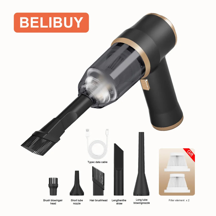Wireless Car Vacuum Cleaner Portable High Power HEPA Filter