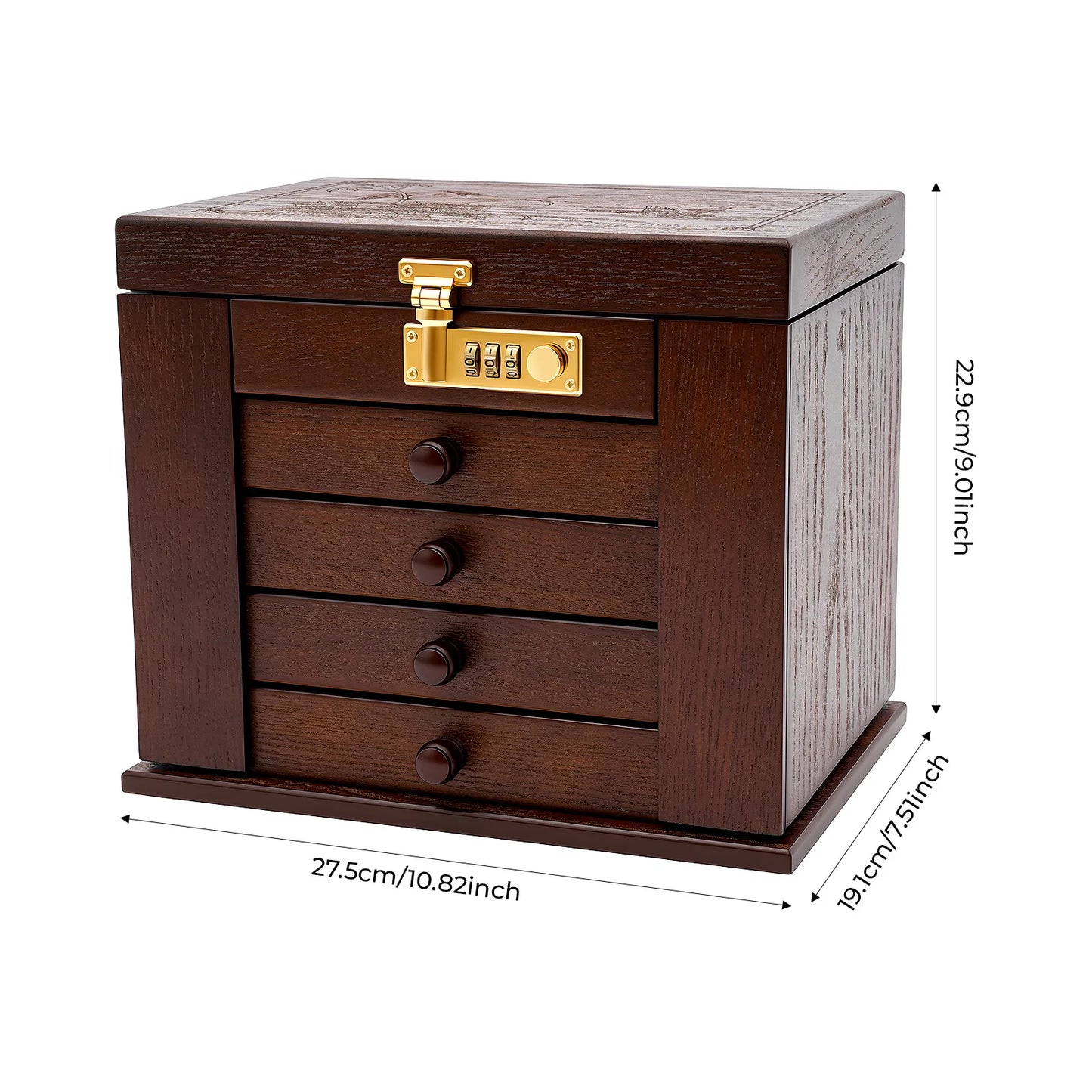 Sichuan 5 Tiers Jewelry Box Organizer With Lock And Mirror