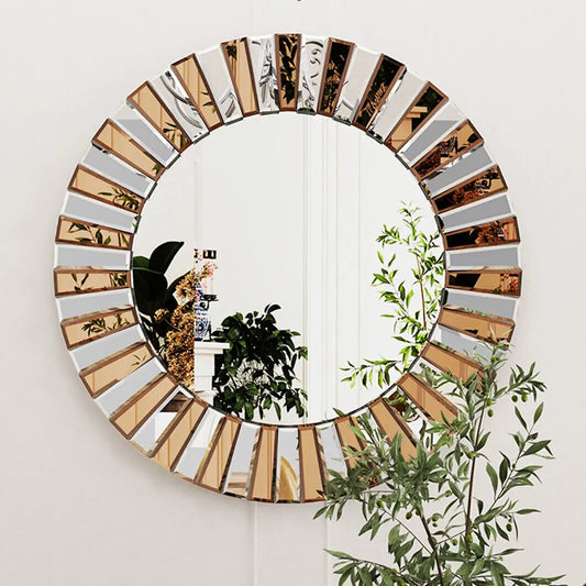 BORWARTH Round Wall Mirror For Entrance Hallway Bathroom