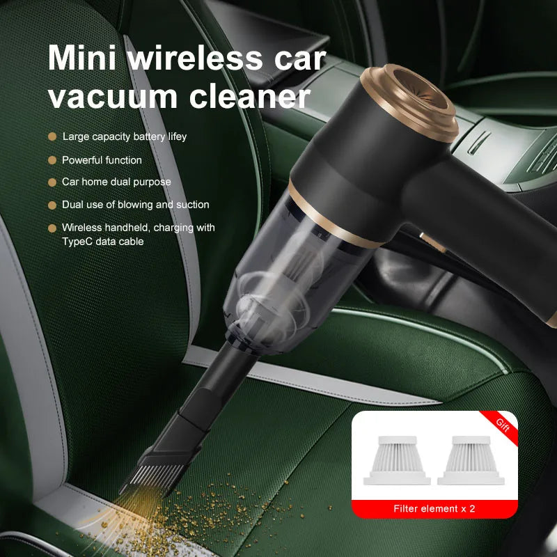 Wireless Car Vacuum Cleaner Portable High Power HEPA Filter