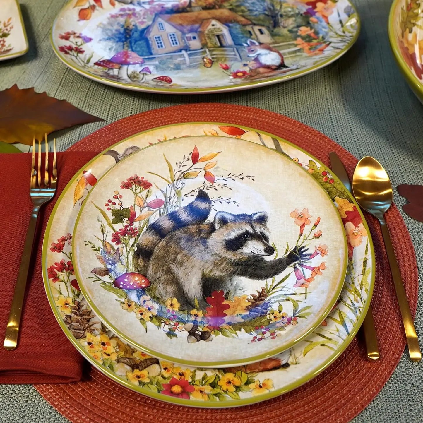 Woodland Critters Ceramic Salad And Dessert Plates