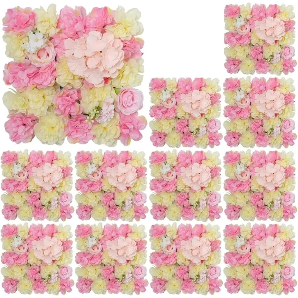 Zhejiang 12Pcs Artificial Roses Wall Panel 3D Backdrop
