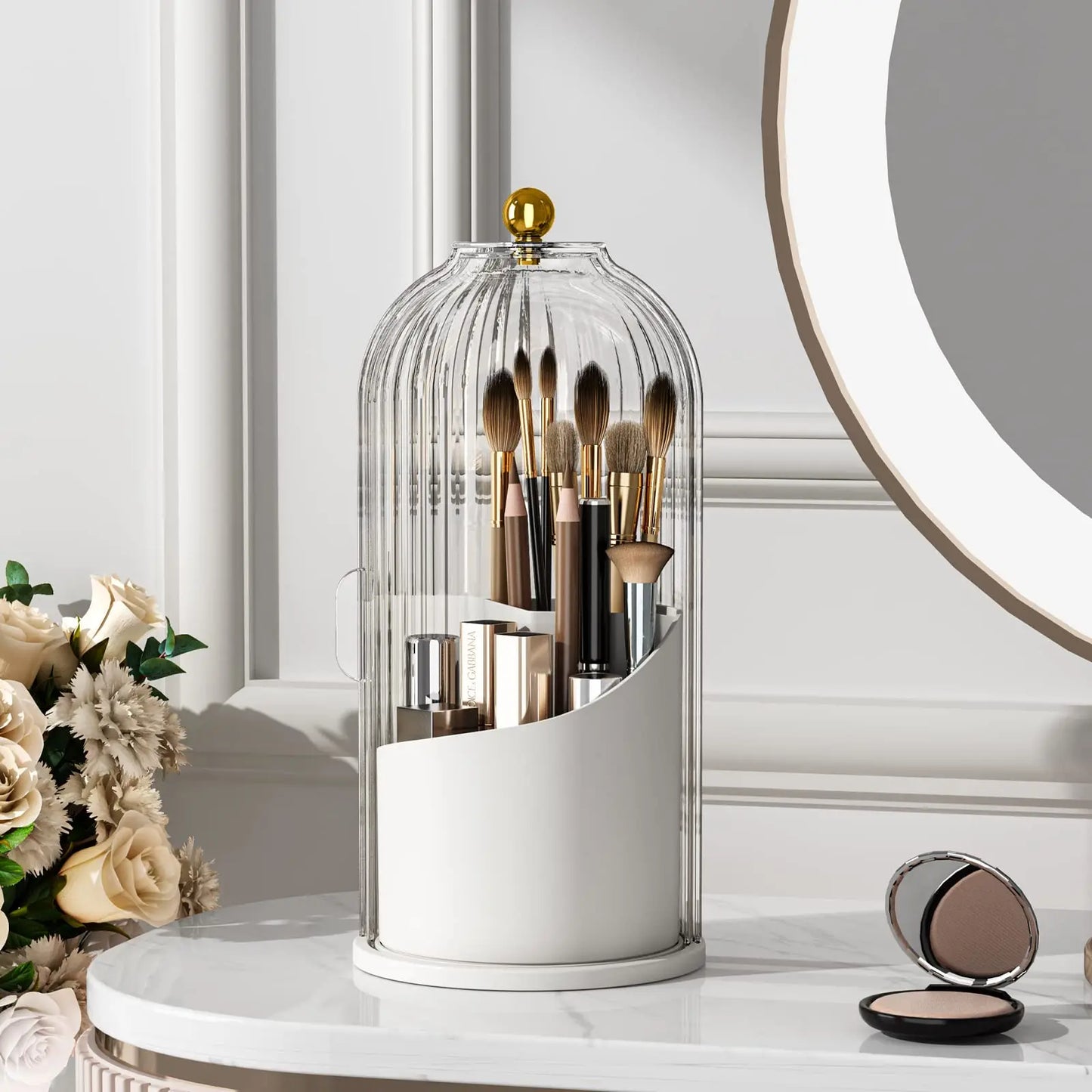 Hign-Concerned YOOLENS Makeup Brush Holder Lid Rotating