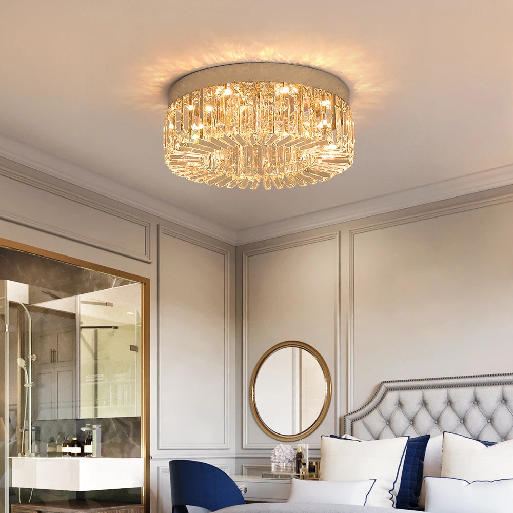 Crystal Ceiling Lamp Living Room Gold Luxury Modern Chandeliers Decoration Led Ceiling Lights Lighting Fixture Diameter 40 50cm