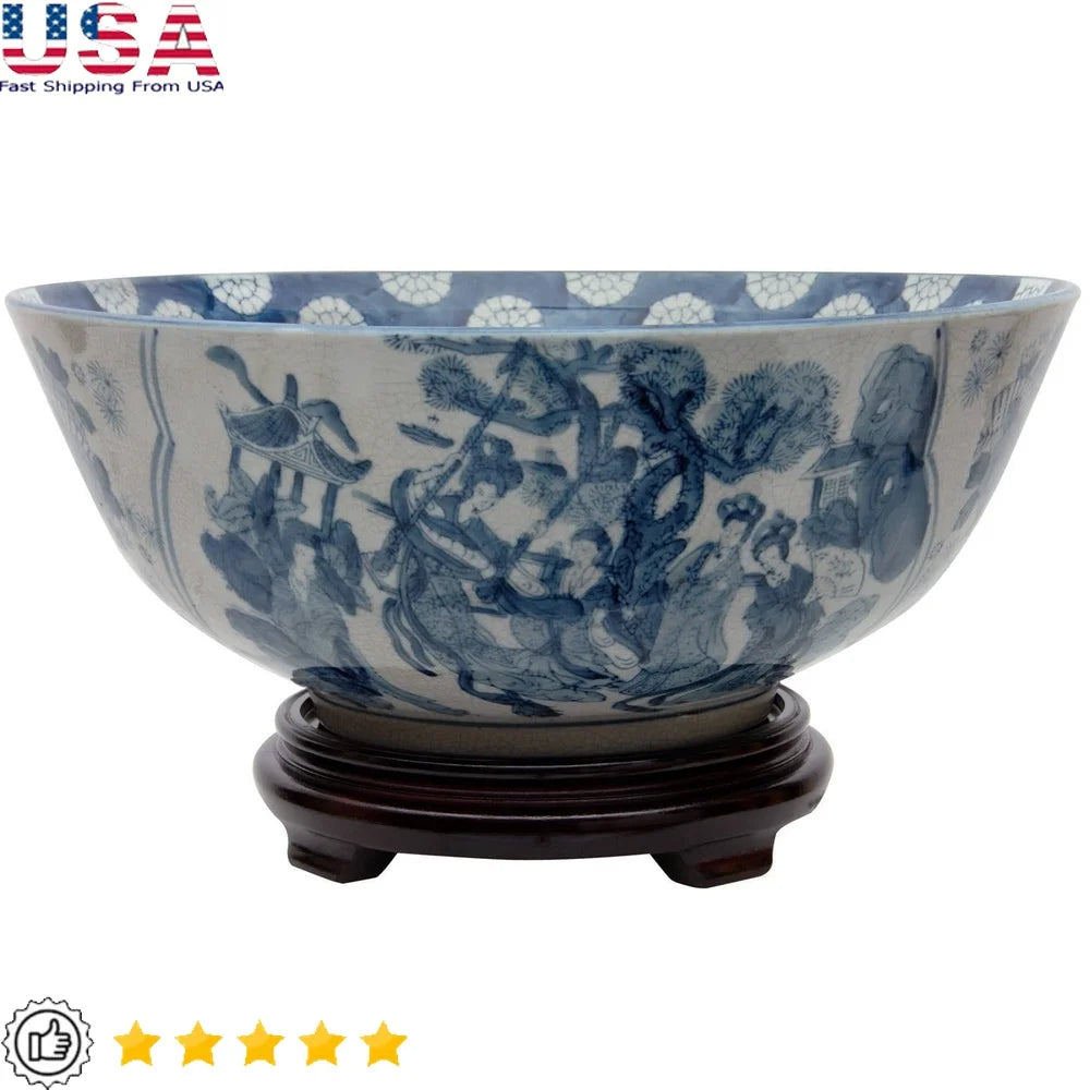 XMSJ Handmade Porcelain Bowl Ming Dynasty Inspired Artisanal Decor Gift