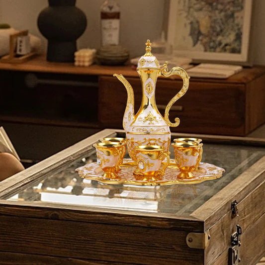 Shanghai Turkish Tea Set With Pot And Six Cups Zinc