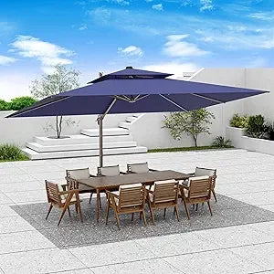 Cantilever Patio Umbrella 360 Degree Rotation Heavy Duty Rectangular Offset
