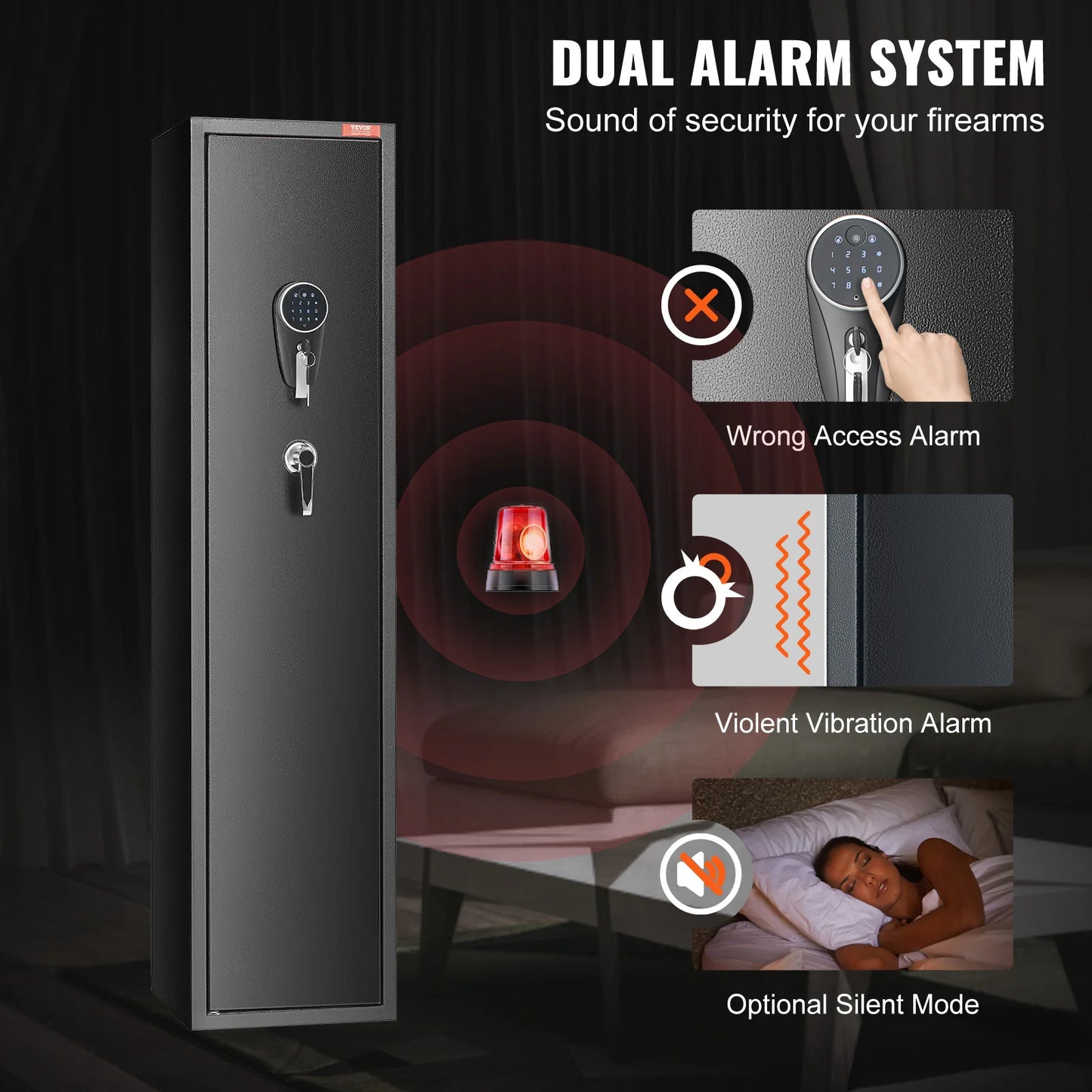 SucceBuy Rifle Safe with Digital Keypad Gun Cabinet