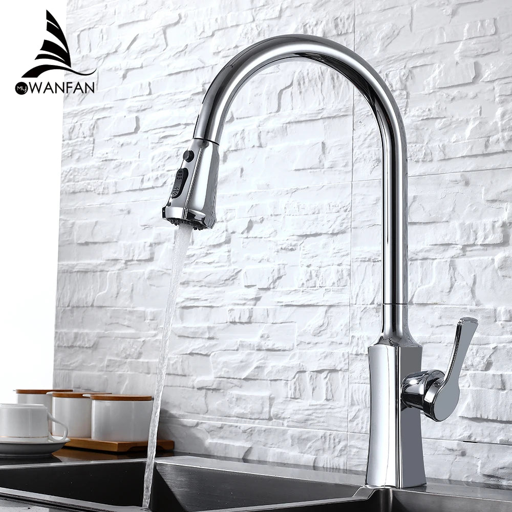 WANFAN Kitchen Pull Out Faucet Handle Swivel Tap 408906
