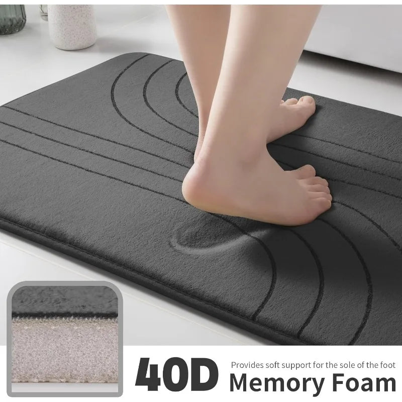 Hignconcerned Bath Rug Set 5 Pieces Memory Foam Non Slip