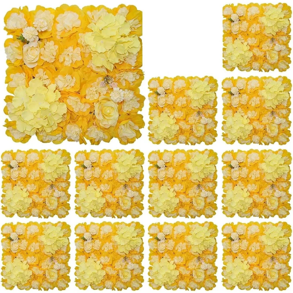 Zhejiang 12Pcs Artificial Roses Wall Panel 3D Backdrop