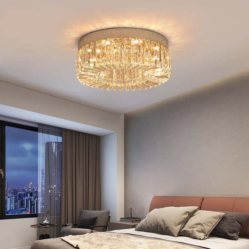 Crystal Ceiling Lamp Living Room Gold Luxury Modern Chandeliers Decoration Led Ceiling Lights Lighting Fixture Diameter 40 50cm