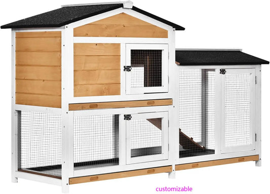 XMSJHign-concerned Rabbit Hutch Wooden Cage With Run Area